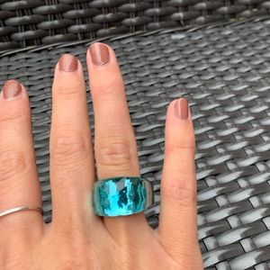 Swarovski Blue Gem Ring Size 6/7